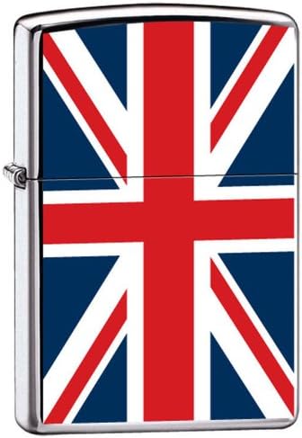 Высокополированная Хромирана запалка Zippo Знаме на Обединеното Кралство, 7961