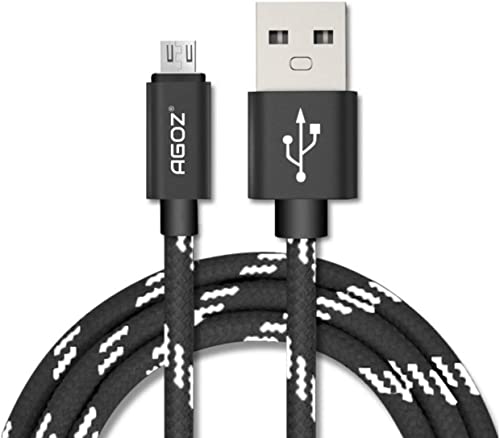 Кабела на зарядното устройство AGOZ Micro USB Съвместим с баркод Freestyle Libre 2, инсулиновата помпа t: Slim X2 в тандем, Сплетен кабел за зареждане кабел за четец Freestyle Libre (4 фута)
