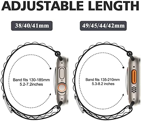 DAISDJUY 5 опаковки спортни найлонови ленти Alpine Loop, съвместими с Apple Watch Ultra 49 мм 45 мм 44 мм 42 мм 41 мм 40 мм,