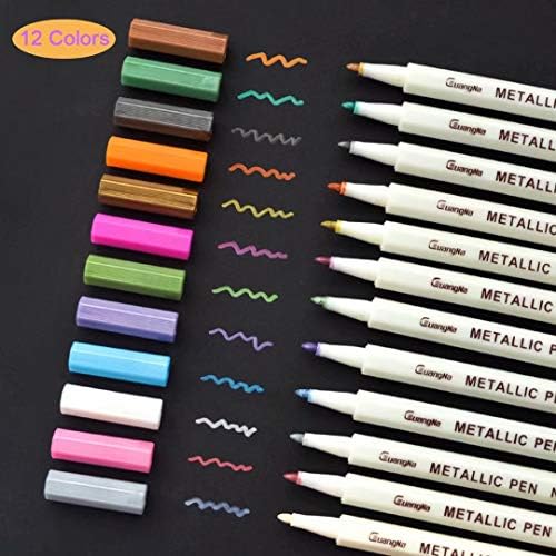 Метални Маркер дръжки TUYOART Premium, Набор от 12 Различни цветове за Colorization книги за възрастни, Художествена