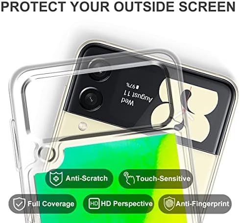 QSEVNSQ за Samsung Galaxy Z Флип 4 Калъф с пайети, устойчив на удари калъф за телефон Z Flip 4 5G, Светещи в тъмното, Блестящ