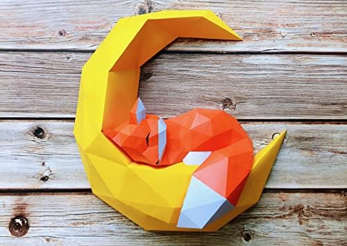 AceRevolution Fox Papercraft, Определени за Създаване на Хартиени Скулптури,Лисица Оригами, Комплект за 3D-работи от хартия,