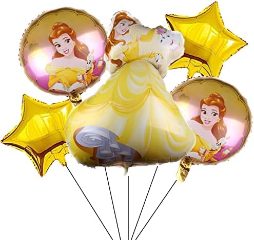 Опитайте с 5 бр. фольгированных топки Disney Princess Belle за рожден ден момичета, детски душ, украса за тематични партита принцеса