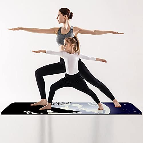 Килимче за йога с дебелина 6 мм, екологично Чисти постелки за упражнения от ТПЭ с Волчьим принтом, подложка за Пилатес Йога