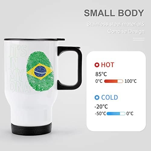 Това е в Моята ДНК, Бразилски Флаг1, Модни Автомобили Чаша С Изолация от Неръждаема Стомана, Кафеена Чаша с Двойни