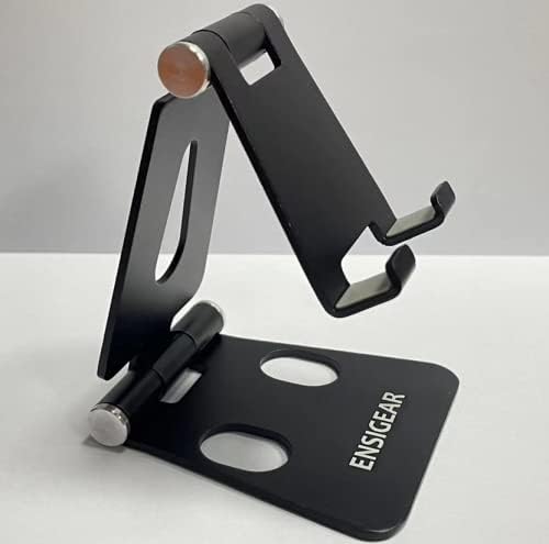 Алуминиева поставка за мобилен телефон, Разтегателен и сгъваема стойка за телефона си на масата, може да се Регулира по ъгъл