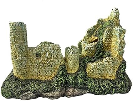 UXZDX Аксесоари за декорация на аквариум, симулиращ замък от терени, аквариум, аксесоари за озеленяване, пещера