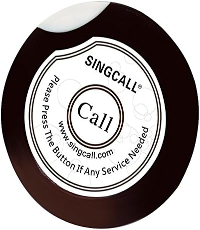 Безжична система за суап SINGCALL, Система за повикване, Опаковка от 10 бр. Настолни камбани и 1 бр. Приемник с бял дисплей