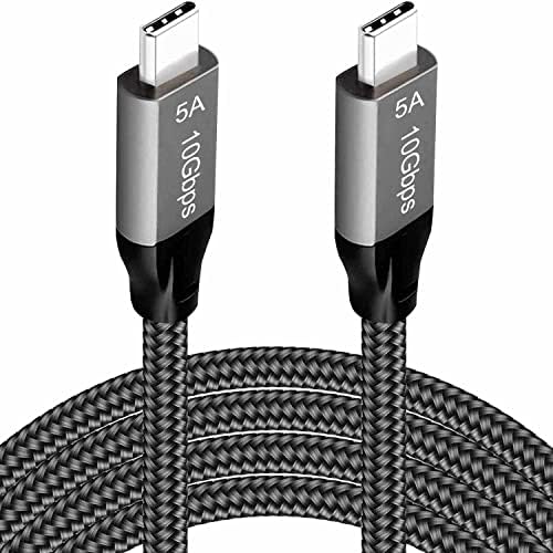 USB кабел C-USB C, (6,6 фута)., на Дисплея 4K, 100 W (5A), 3.1 Gen 2, Такса за подаване на захранване, Видеомонитор данни 10