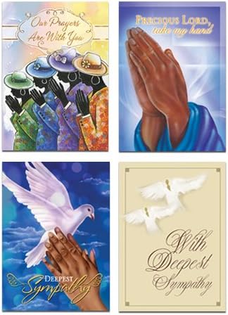 Набор от карти с изрази на съчувствие афро-американци (кутия от 12 картички с размер 5 x 7 инча) ABSY-720