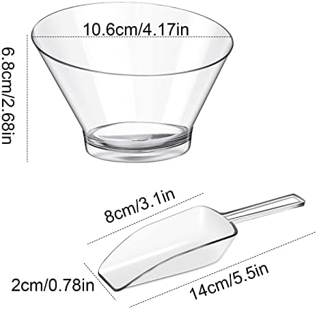Sawysine 24 бр. Прозрачни Обслужването на Чаши и Пластмасови Кухненски Лъжички за Еднократна употреба Ъглова Купа