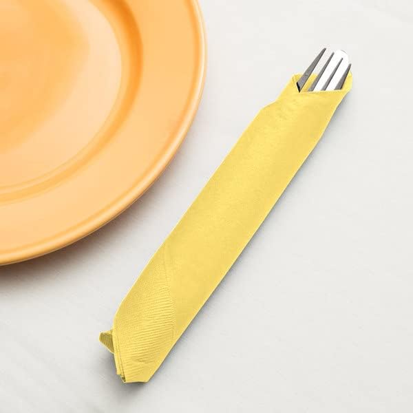 Кърпички за вечеря Мимоза (светло жълт) (3 слоя) (25 опаковки)