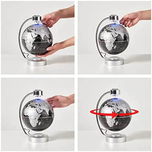 Глобус с магнитна Левитацией, Голям 8-инчов Плаващ Свят Със led Подсветка, Дисплеят с Магнитен географски глобус, Вътрешни