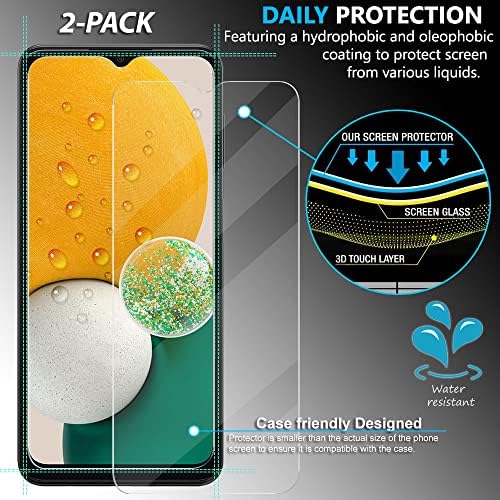 Калъф Covrware Tri Pro Series за Samsung Galaxy A13 5G Защитно фолио за екран от закалено стъкло (2 опаковки), Здрав Двуслойни
