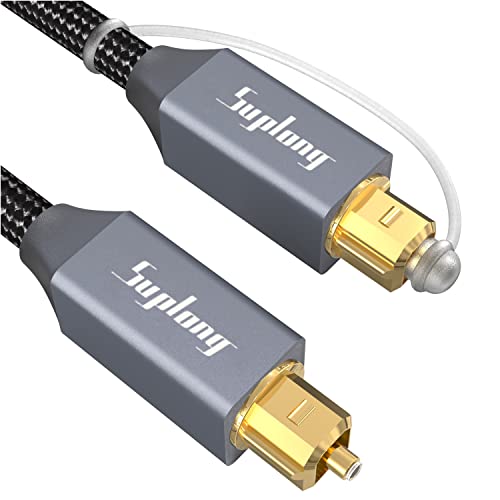 Удължен Аудио Кабел за предаване на данни с Оптичен Цифров аудио кабел от 6 фута/1,8 м Оптичен аудио кабел Toslink S/PDIF