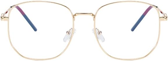 QxAiVMin Големи Метални Очила За Четене За Жени И Мъже, Голяма Дограма, Принудителна Синя Светлина, Компютърни Очила