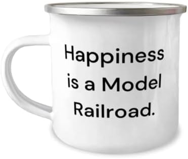 Подаръци с модела на железопътна Sarcasm, Щастието -това е модел на железница, Вдъхновяваща Чаша за къмпинг на 12
