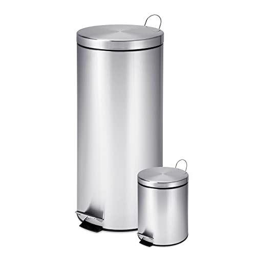 Комбиниран Комплект Кухненски кошчета за Боклук RGGI обем 8 литра и 1,32 литра от Неръждаема Стомана