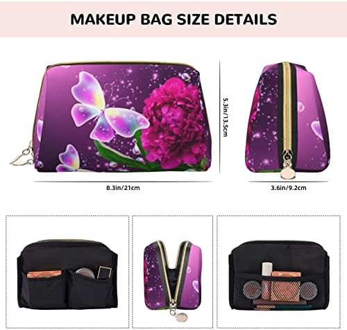 OGNOT Красива Лилава Чанта За Тоалетни принадлежности с Цветен Модел на Пеперуда, Органайзер За Пътуване За Мъже