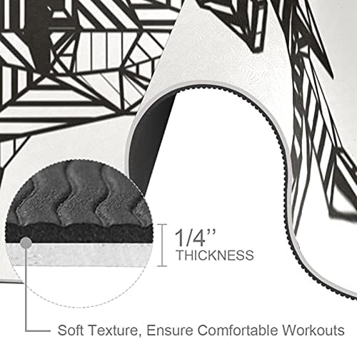 Килимче за йога с дебелина 6 мм, с геометричен модел на Лоса, Черно-бял Принт, Екологично Чисти Постелки за упражнения
