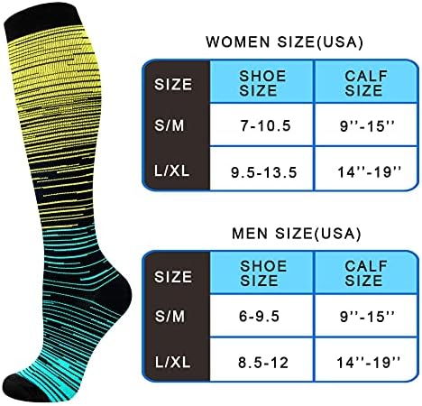 Компресия чорапи Aoliks с класификация за жени и Мъже с налягане 20-30 мм hg.календар. - Най-добрите за джогинг,