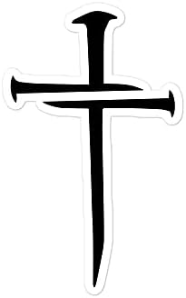 Кръст с Пирони на Христос, Християнска Стикер с Кръст, Стикер с Пирони