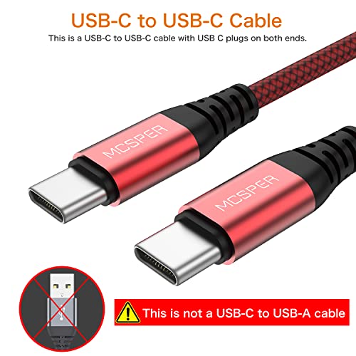 Къс USB кабел C-USB C, Бързо зареждане на USB Type C, Найлонова Оплетка Кабел, Съвместим с Samsung Galaxy