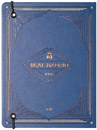 Списание премиум-клас Real Madrid Bullet Dotted Journal - Записная книга формат А5 - Списание с точки - Планер от изкуствена кожа, на Страницата под формата на пунктирана окото, 100 ст
