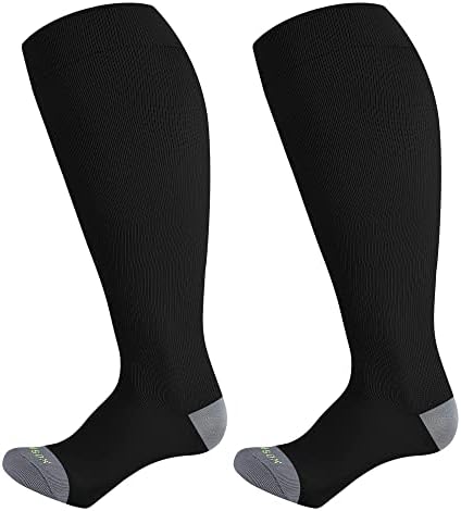 Компресия чорапи LEVSOX Размер Плюс за Жени и Мъже, Широки Компресия Чорапи до Коляното с Класификация, Циркулация