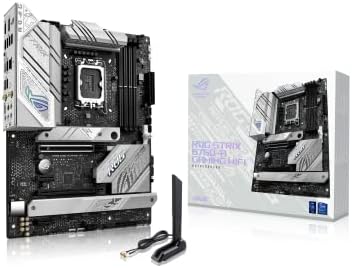ASUS ROG Strix B760-Детска Wi-Fi дънна платка Intel® B760 (13-ти и 12-ти поколения) LGA 1700 white ATX, 12 + 1 каскади хранене, DDR5, PCIe 5.0, три слота M. 2, WiFi 6E, USB 3.2 поколение 2x2 Type-C и Aura Sync RGB