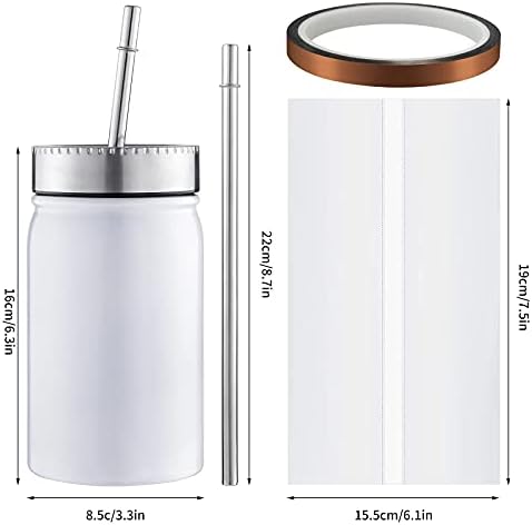 Чаша за сублимационных заготовки от 4 опаковки (комплект за готвене, състоящ се от 4 чаша от неръждаема стомана с капак,