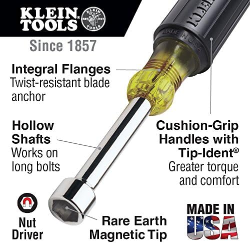 Комплект отвертки Klein Tools 85148 8 бр. Включва Намагничиватель/Размагничиватель и набор от инструменти 647M,