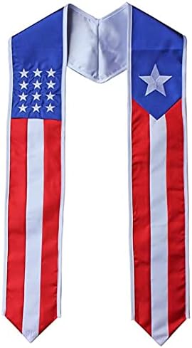 Бала Колан с Комбинирана Флага Пуерто Рико и САЩ Открадна Гордост на Страната