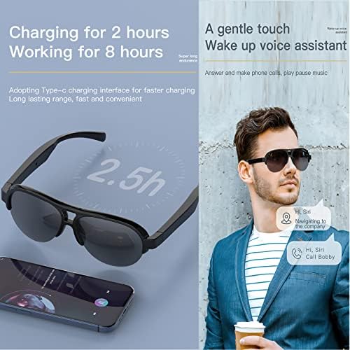 Умни очила, Слънчеви очила с аудио система, Bluetooth-слушалки с отворени уши, Сензорен гласов контрол, слушане на музика и говорител, Аудиостекла Bluetooth 5.3 и IPX4 водоустой?