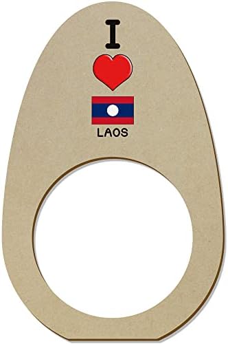 Azeeda 5 Дървени Пръстени/Притежателите за салфетки Аз обичам Лаос (NR00052347)