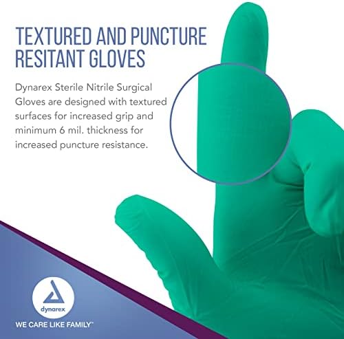 Стерилни нитриловые хирургически ръкавици Dynarex, не съдържат прах и са устойчиви на пробиване, Използвани в