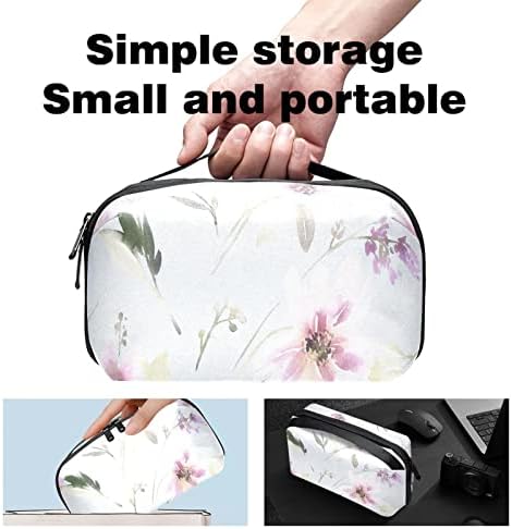 Преносим Електронен Органайзер за Чанти с Цветя, Пътна Чанта За Съхранение на Кабел, Твърди Дискове, USB, SD-карта,