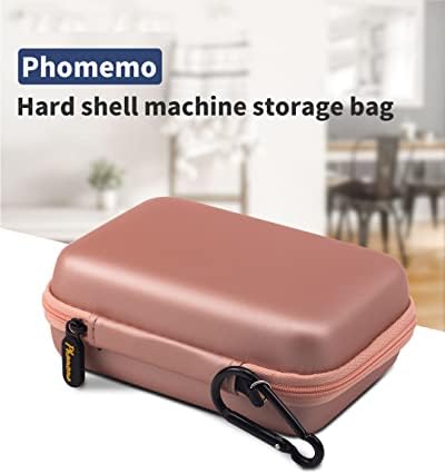 Мини принтер Phomemo M02 с розов твърд калъф за носене