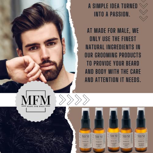 Made For Male Органично масло за оформяне на брада за мъже - Напълно Натурално Масло за оформяне на брада, произведено