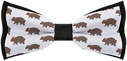 Мъжки Предварително Обвързани Вратовръзки-пеперуда с шарени Wombats FORSJHSA, Регулируема Вратовръзка-нов Принтом