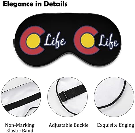 CO Life Маска за Сън с Флага Колорадо Лесна Маска, Със Завързани Очи, джоб за Маска за Очи с Регулируема Каишка за Мъже