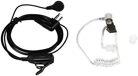 Слушалки HQRP с 2-пинов конектор Hands Free от 4 комплекти с ухо и микрофон, съвместими с радиоустройствами HYT TC-900