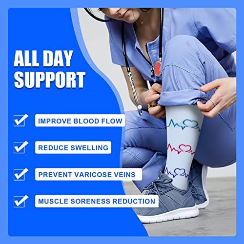 HLTPRO 4 Двойки компрессионных чорапи за жени и мъже - най-Добрата подкрепа за медицина, кръвообращението, медицински сестри,