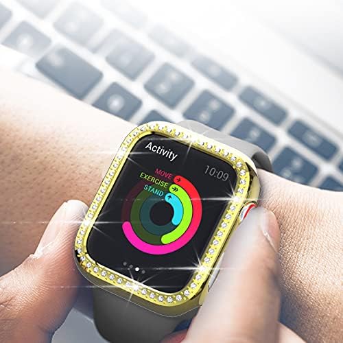 Калъф Hujioo, съвместим с Apple Watch Series, броня 40 мм 44 мм, ярка диамантена калъф за КОМПЮТЪР, за да iwatch Cover Face