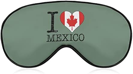 Аз Обичам Канада, Мексико, Маска за Сън, Мека Забавна Маска За Очи, Превръзка на Очите, Маска за Сън и за Пътуване