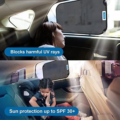 Автомобилни въздушни PEMOTech за дете (2 опаковки) - 21 x 14 - сенника на прозореца на колата за детето, Авто сенника - Защита от слънце, отблясъци и uv лъчи за дете - Детски авт?