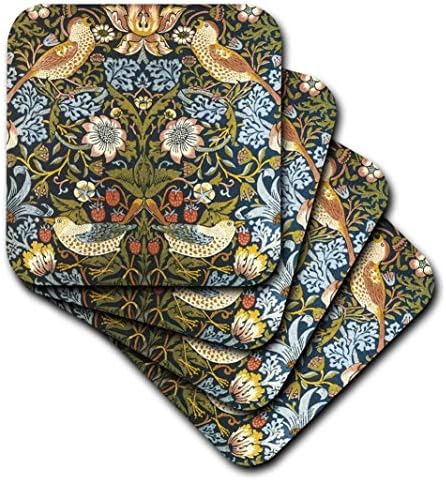 3дРоза Уилям Морис с модел Ягодово крадец - Меки подложки, Комплект от 4 броя (CST_219390_1), цветни