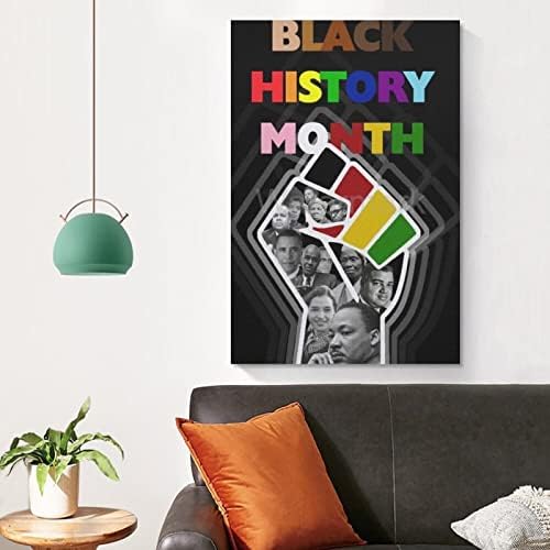 Готин Черен Месец на Историята на афро-американски Плакат Голям Черен Месец Историята Винтажное Изкуство Платно P Плакати