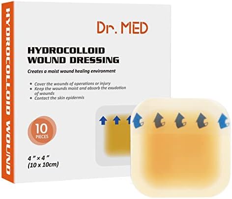 Гидроколлоидная превръзка за рани Dr. Med 4 x4-10 опаковки /кутия, Водоустойчив Залепваща Превръзка от неопрен
