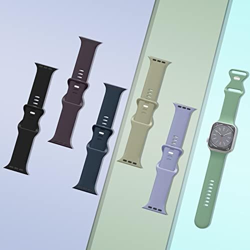 6 Опаковки спортни ленти, съвместими с Apple Watch Band 41 мм 40 мм, 38 мм и 45 мм 44 мм 42 мм на 49 мм, за